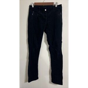 White House Black Market Black Slim Leg Pants Women's Size 2R 99%cotton